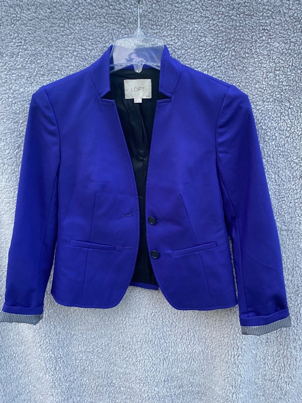 Ann Taylor LOFT Petite Notched Collar Blazer in Royal Purple Size 00P (new) - Picture 10 of 11